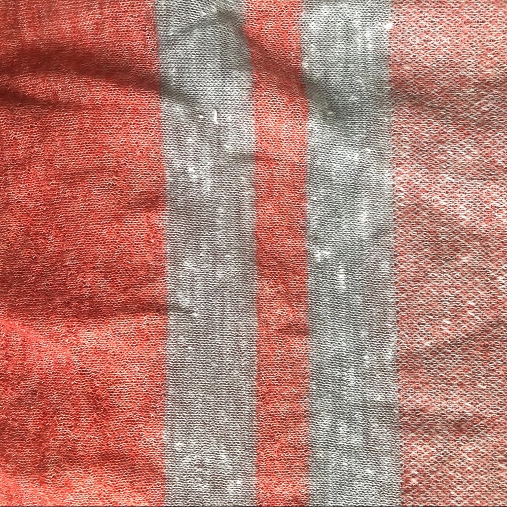 Anthropologie orange / gray oversized mohair scarf - Picture 3 of 5